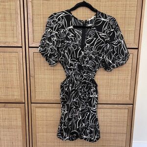 Elegant Black and White Floral Romper